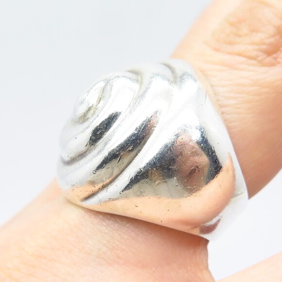 925 Sterling Silver Vintage Mexico Spiral Ring Size 7.75 - Picture 2 of 6